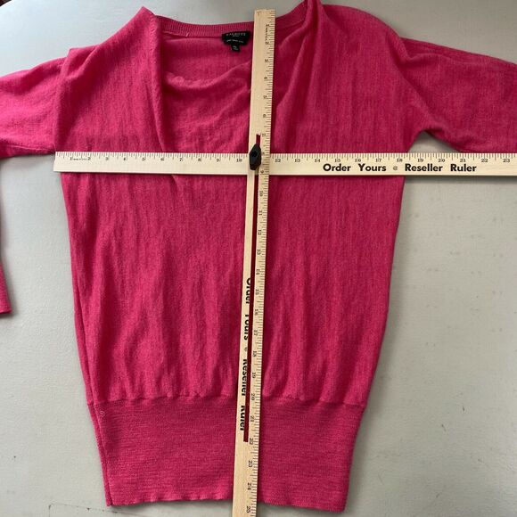 Talbots Pure Merino Wool Sweater Womens MP Medium Petite Pink Waterfall Neckline - Picture 7 of 11